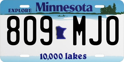 MN license plate 809MJO