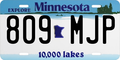 MN license plate 809MJP