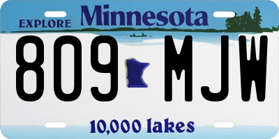 MN license plate 809MJW
