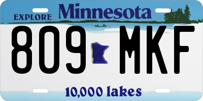 MN license plate 809MKF