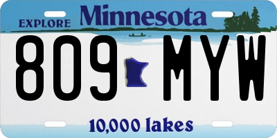 MN license plate 809MYW