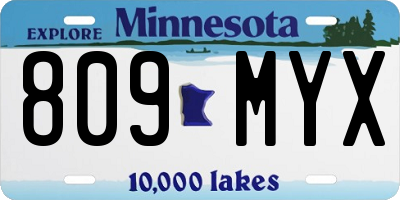 MN license plate 809MYX