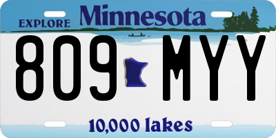 MN license plate 809MYY