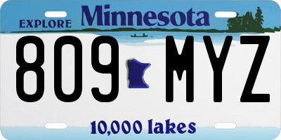 MN license plate 809MYZ