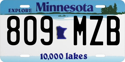 MN license plate 809MZB