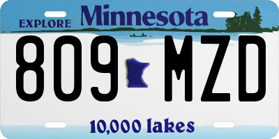 MN license plate 809MZD