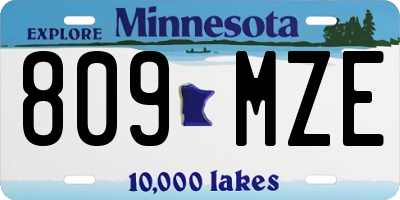 MN license plate 809MZE