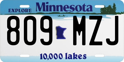 MN license plate 809MZJ