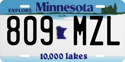 MN license plate 809MZL