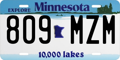 MN license plate 809MZM