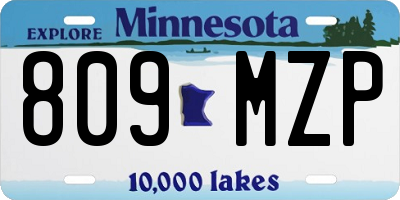 MN license plate 809MZP