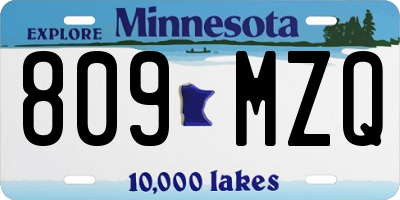 MN license plate 809MZQ