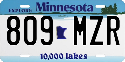 MN license plate 809MZR