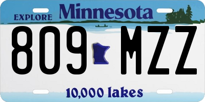 MN license plate 809MZZ