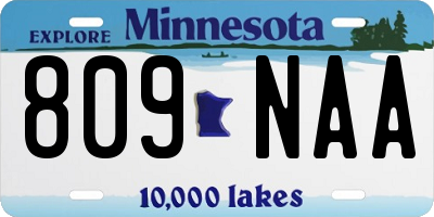 MN license plate 809NAA
