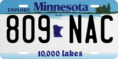 MN license plate 809NAC