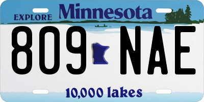MN license plate 809NAE