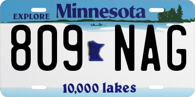 MN license plate 809NAG