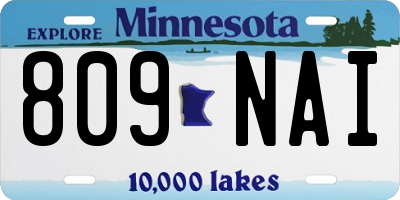 MN license plate 809NAI