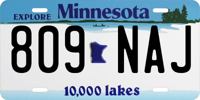 MN license plate 809NAJ