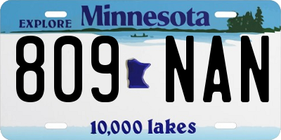 MN license plate 809NAN