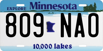 MN license plate 809NAO