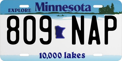MN license plate 809NAP