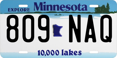 MN license plate 809NAQ
