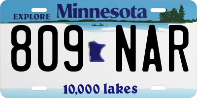 MN license plate 809NAR