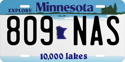 MN license plate 809NAS