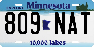 MN license plate 809NAT