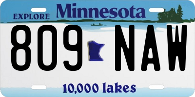 MN license plate 809NAW