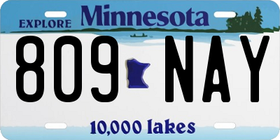 MN license plate 809NAY