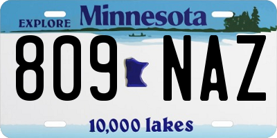 MN license plate 809NAZ