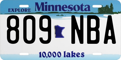 MN license plate 809NBA
