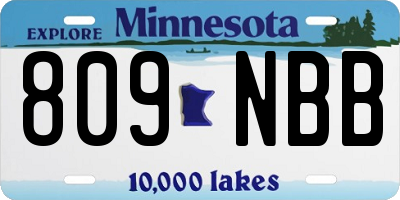MN license plate 809NBB