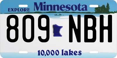 MN license plate 809NBH