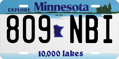 MN license plate 809NBI