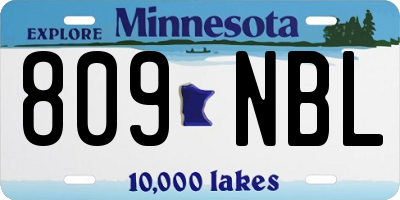 MN license plate 809NBL
