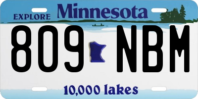 MN license plate 809NBM