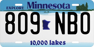 MN license plate 809NBO