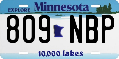 MN license plate 809NBP