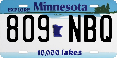 MN license plate 809NBQ