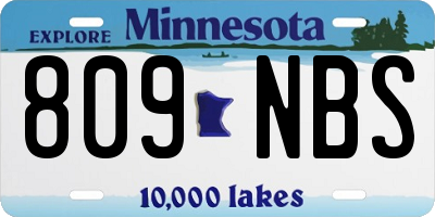 MN license plate 809NBS