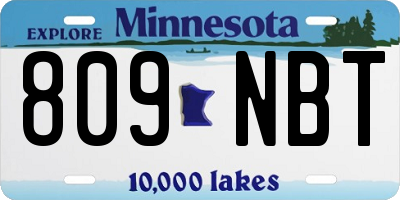 MN license plate 809NBT