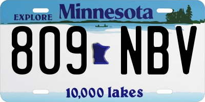 MN license plate 809NBV