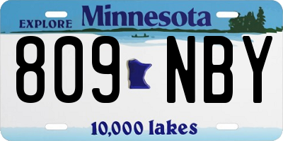 MN license plate 809NBY