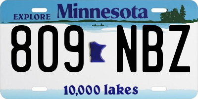 MN license plate 809NBZ