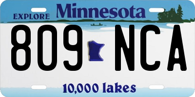 MN license plate 809NCA