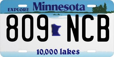 MN license plate 809NCB